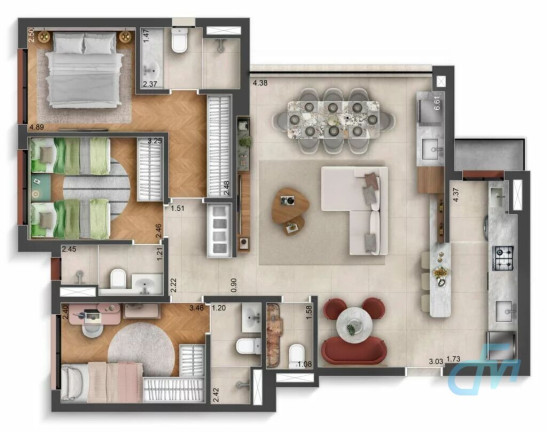 Imagem Apartamento com 4 Quartos à Venda, 95 m² em Vila Mogilar - Mogi Das Cruzes