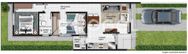 Casa de Condomínio com 2 Quartos à Venda, 48 m² em Hípica - Porto Alegre
