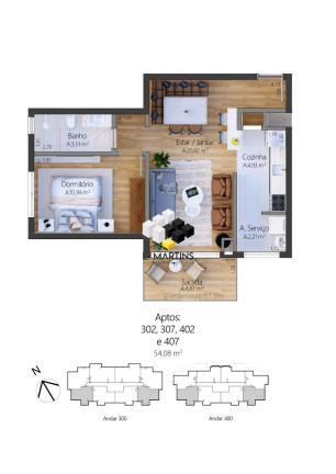 Imagem Apartamento com 1 Quarto à Venda, 54 m² em Moura - Gramado Imagem Apartamento com 1 Quarto à Venda, 54 m² em Moura - Gramado
