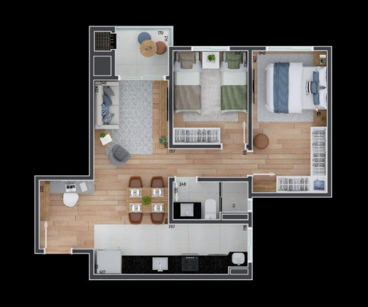 Imagem Apartamento com 2 Quartos à Venda, 55 m² em Aristocrata - São José Dos Pinhais Imagem Apartamento com 2 Quartos à Venda, 55 m² em Aristocrata - São José Dos Pinhais
