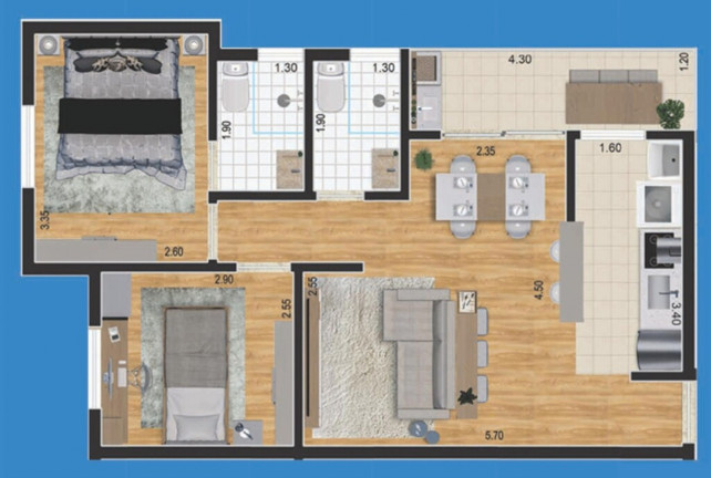 Imagem Imóvel com 2 Quartos à Venda, 54 m² em Utinga - Santo André Imagem Imóvel com 2 Quartos à Venda, 54 m² em Utinga - Santo André