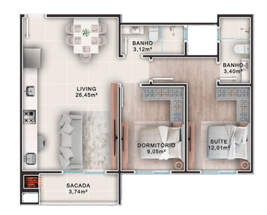 Imagem Imóvel com 3 Quartos à Venda, 78 m² em Municípios - Balneário Camboriú Imagem Imóvel com 3 Quartos à Venda, 78 m² em Municípios - Balneário Camboriú