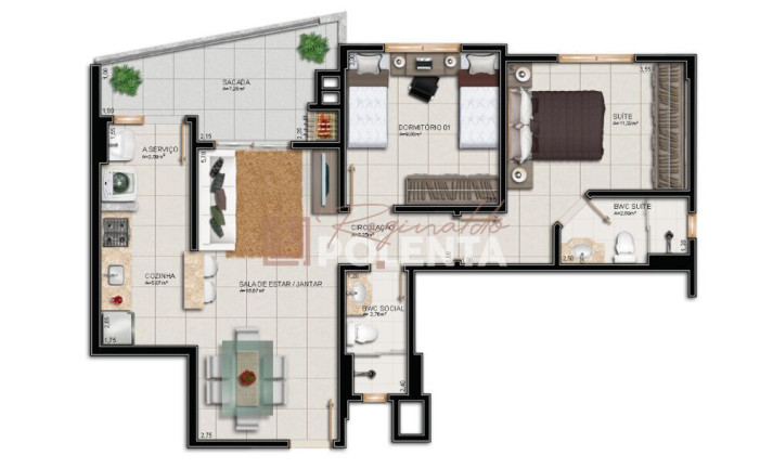 Imagem Apartamento com 2 Quartos à Venda, 69 m² em Centro - Morro Da Fumaça