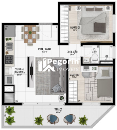 Imagem Apartamento com 2 Quartos à Venda, 48 m² em Santa Cândida - Curitiba