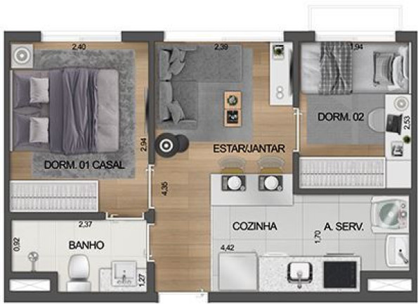 Imagem Imóvel com 2 Quartos à Venda, 33 m² em Moema - São Paulo