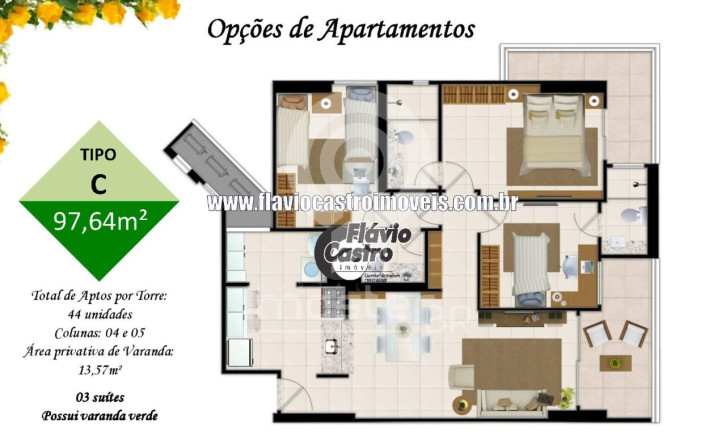 Imagem Apartamento com 3 Quartos à Venda, 126 m² em Varjota - Fortaleza Imagem Apartamento com 3 Quartos à Venda, 126 m² em Varjota - Fortaleza