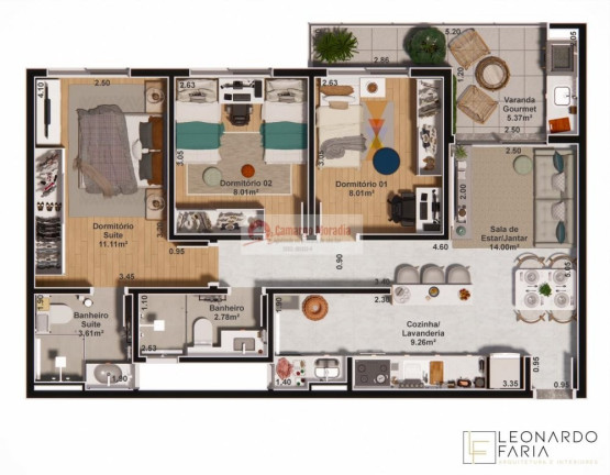 Imagem Apartamento com 3 Quartos à Venda, 64 m² em Caxangá - Suzano
