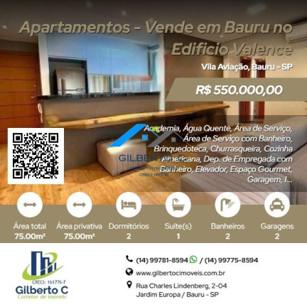 Imagem Apartamento com 2 Quartos à Venda, 75 m² em Vila Aviação - Bauru