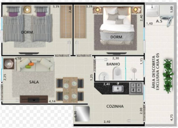 Imagem Casa com 2 Quartos à Venda, 39 m² em Vila Sonia - Praia Grande Imagem Casa com 2 Quartos à Venda, 39 m² em Vila Sonia - Praia Grande
