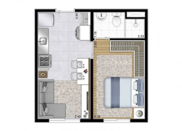 Imagem Apartamento com 2 Quartos à Venda, 32 m² em Jardim Itacolomi - São Paulo