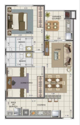 Imagem Apartamento com 2 Quartos à Venda, 68 m² em Chácara Galega - Pindamonhangaba
