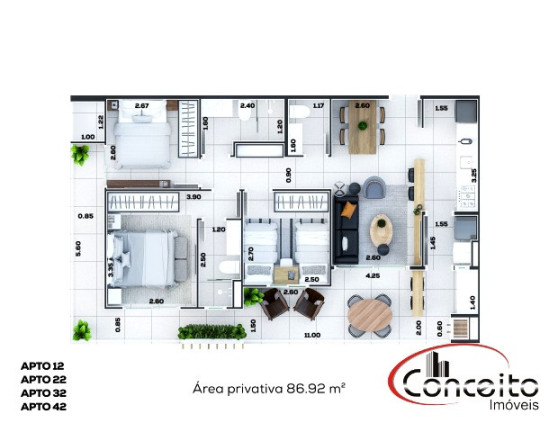 Imagem Apartamento com 3 Quartos à Venda, 85 m² em Itaguá - Ubatuba