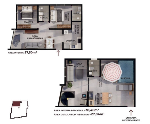 Imagem Cobertura com 2 Quartos à Venda, 131 m² em Ponta De Matos - Cabedelo Imagem Cobertura com 2 Quartos à Venda, 131 m² em Ponta De Matos - Cabedelo