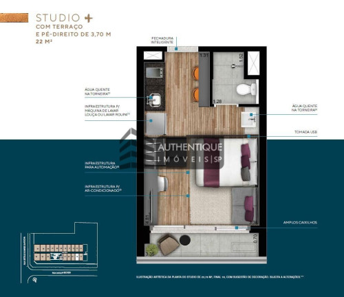 Imagem Imóvel com 1 Quarto à Venda, 23 m² em Brooklin - São Paulo