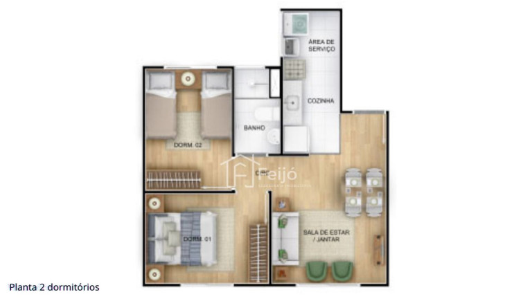 Imagem Apartamento com 2 Quartos à Venda, 41 m² em Fátima - Canoas