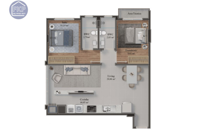 Imagem Apartamento com 2 Quartos à Venda, 61 m² em São Judas - Itajaí