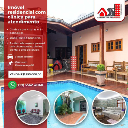 Casa à Venda, 459 m² em Centro - Pirassununga