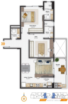 Foto do imóvel Apartamento com 2 Quartos à Venda, 107 m² em Itacorubi - Florianopolis