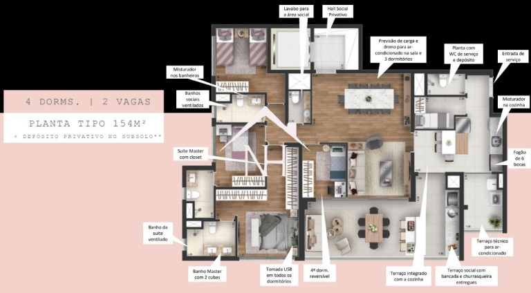 Imagem Apartamento com 4 Quartos à Venda, 156 m² em Butantã - São Paulo Imagem Apartamento com 4 Quartos à Venda, 156 m² em Butantã - São Paulo