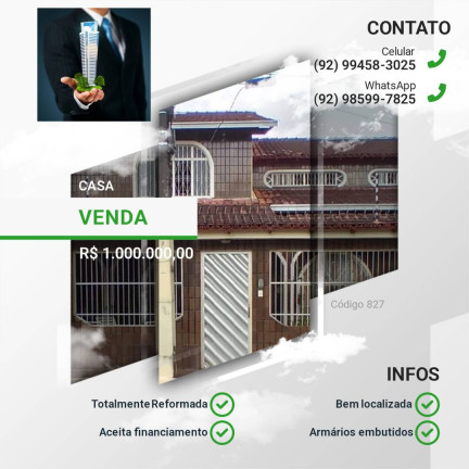 Imagem Casa com 4 Quartos à Venda, 510 m² em Aleixo - Manaus Imagem Casa com 4 Quartos à Venda, 510 m² em Aleixo - Manaus
