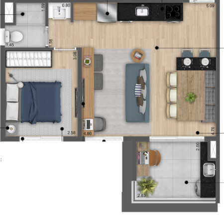 Imagem Apartamento com 1 Quarto à Venda, 45 m² em Mirandópolis - São Paulo Imagem Apartamento com 1 Quarto à Venda, 45 m² em Mirandópolis - São Paulo