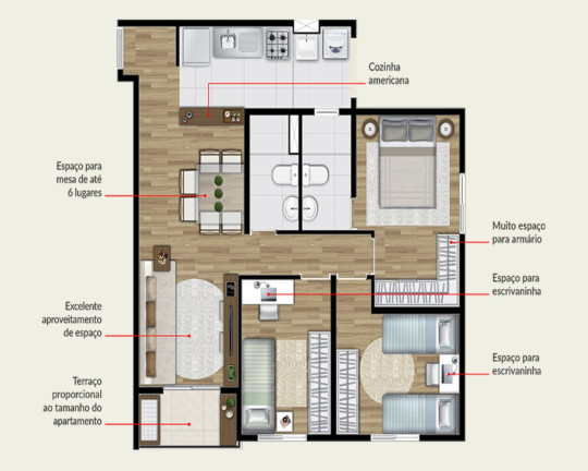 Imagem Apartamento com 2 Quartos à Venda, 49 m² em Centro - Diadema