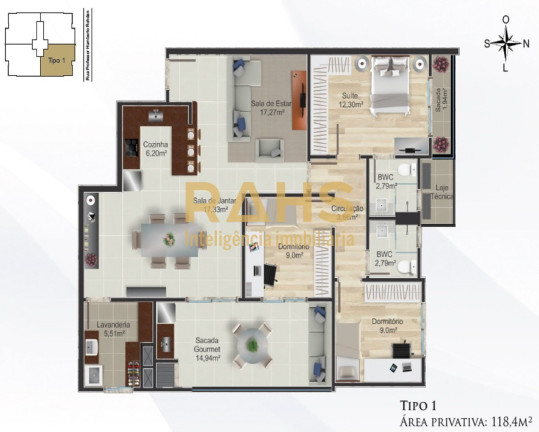 Imagem Apartamento com 3 Quartos à Venda, 111 m² em Costa E Silva - Joinville
