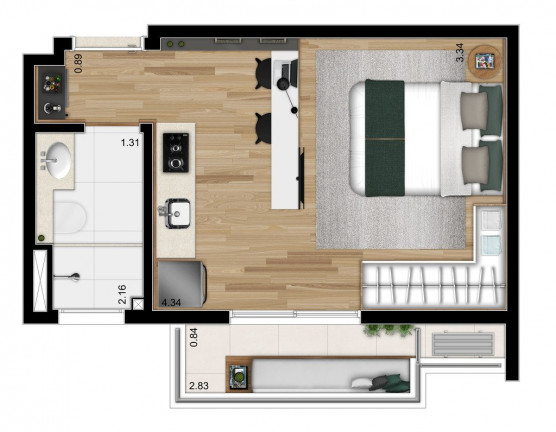 Imagem Studio com 1 Quarto à Venda, 25 m² em Moema - São Paulo Imagem Studio com 1 Quarto à Venda, 25 m² em Moema - São Paulo