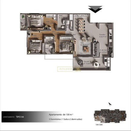 Imagem Apartamento com 3 Quartos à Venda, 123 m² em Barreiros - São José Imagem Apartamento com 3 Quartos à Venda, 123 m² em Barreiros - São José