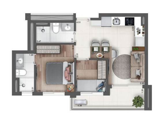 Imagem Imóvel com 2 Quartos à Venda, 51 m² em Santo Amaro - São Paulo Imagem Imóvel com 2 Quartos à Venda, 51 m² em Santo Amaro - São Paulo