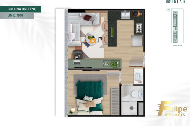 Imagem Imóvel com 1 Quarto à Venda, 25 m² em Praia De Itaparica - Vila Velha