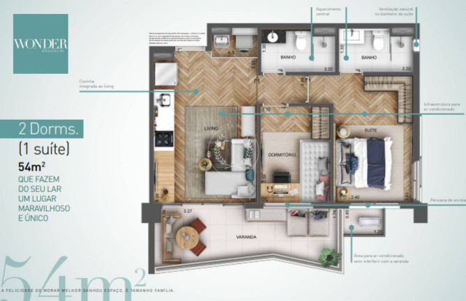 Imagem Apartamento com 2 Quartos à Venda, 54 m² em Brooklin Novo - São Paulo