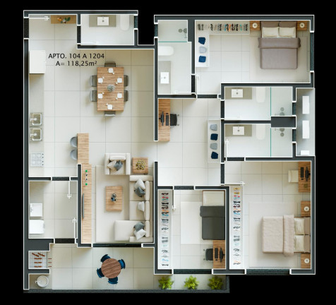 Imagem Apartamento com 3 Quartos à Venda, 118 m² em Pedra Branca - Palhoça
