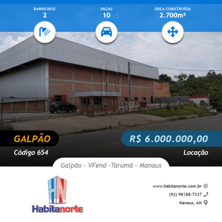 Galpão para Alugar,  em Tarumã - Manaus