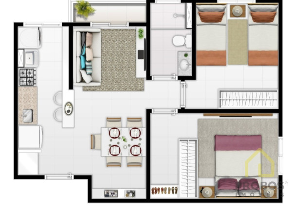 Imagem Imóvel com 2 Quartos à Venda, 56 m² em Jardim Casablanca - Indaiatuba Imagem Imóvel com 2 Quartos à Venda, 56 m² em Jardim Casablanca - Indaiatuba