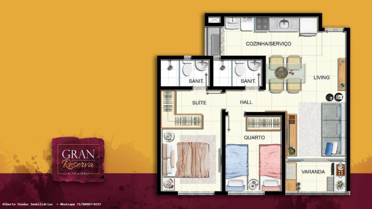 Imagem Apartamento com 2 Quartos à Venda, 54 m² em Imbuí - Salvador Imagem Apartamento com 2 Quartos à Venda, 54 m² em Imbuí - Salvador