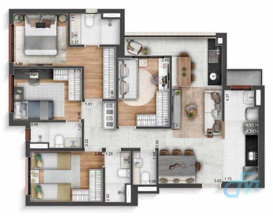 Imagem Apartamento com 4 Quartos à Venda, 95 m² em Vila Mogilar - Mogi Das Cruzes