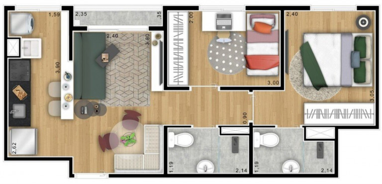 Imagem Imóvel com 2 Quartos à Venda, 44 m² em Centro - Suzano Imagem Imóvel com 2 Quartos à Venda, 44 m² em Centro - Suzano