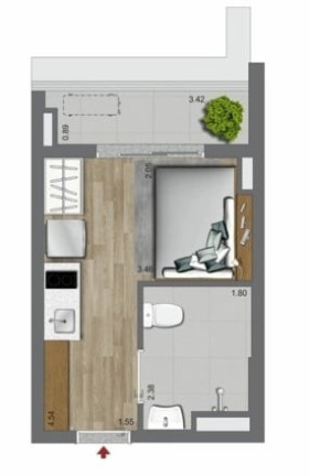 Imagem Imóvel com 1 Quarto à Venda, 33 m² em Campo Belo - São Paulo