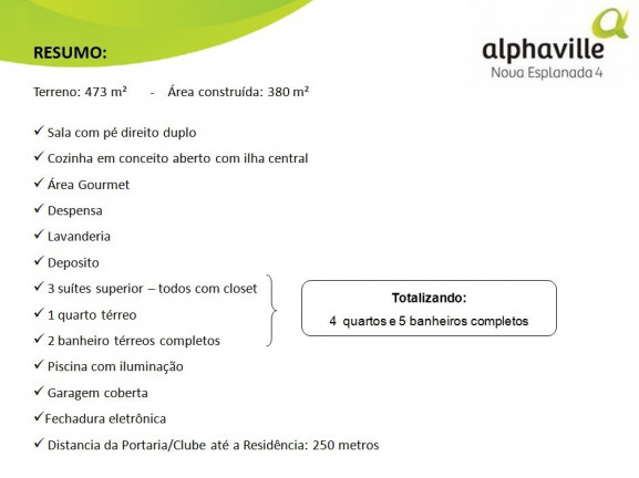 Imagem Sobrado com 4 Quartos à Venda, 380 m² em Alphaville Nova Esplanada - Votorantim Imagem Sobrado com 4 Quartos à Venda, 380 m² em Alphaville Nova Esplanada - Votorantim