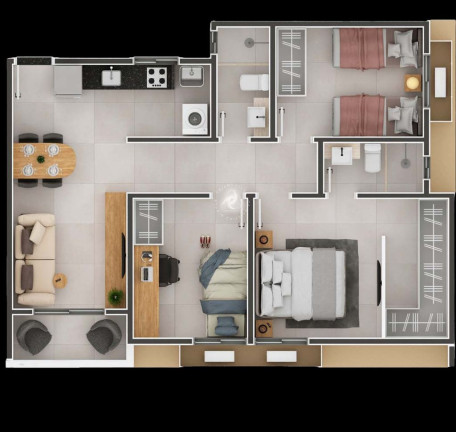Imagem Apartamento com 2 Quartos para Alugar, 55 m² em Altiplano Cabo Branco - João Pessoa Imagem Apartamento com 2 Quartos para Alugar, 55 m² em Altiplano Cabo Branco - João Pessoa