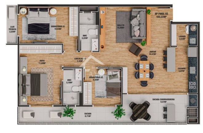 Imagem Apartamento com 1 Quarto à Venda, 72 m² em Saguaçu - Joinville