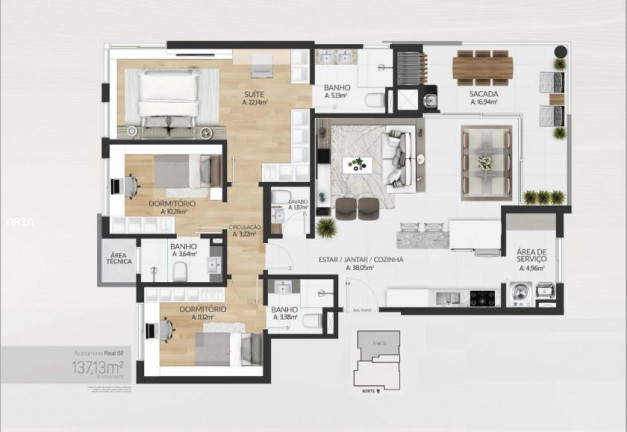 Imagem Apartamento com 3 Quartos à Venda, 137 m² em Nossa Senhora De Lourdes - Caxias Do Sul Imagem Apartamento com 3 Quartos à Venda, 137 m² em Nossa Senhora De Lourdes - Caxias Do Sul