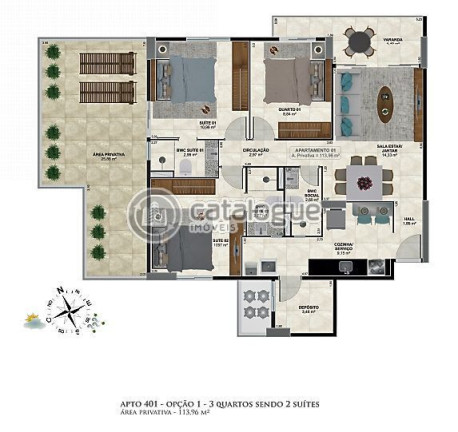 Imagem Apartamento com 3 Quartos à Venda, 88 m² em Tirol - Natal Imagem Apartamento com 3 Quartos à Venda, 88 m² em Tirol - Natal