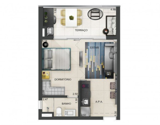 Imagem Apartamento com 1 Quarto à Venda,  em Brooklin - São Paulo