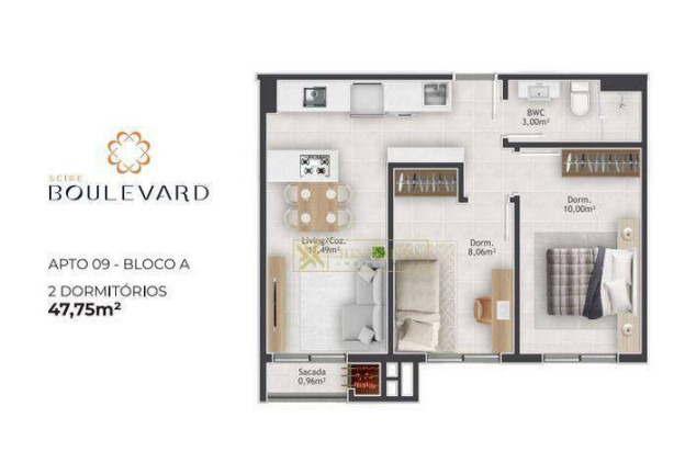 Imagem Apartamento com 2 Quartos à Venda, 47 m² em Passa Vinte - Palhoça Imagem Apartamento com 2 Quartos à Venda, 47 m² em Passa Vinte - Palhoça