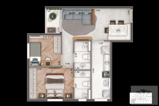 Imagem Apartamento com 2 Quartos à Venda, 55 m² em Jardim Cristiane - Santo André