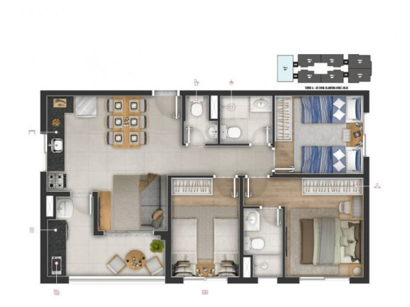 Imagem Apartamento com 3 Quartos à Venda, 66 m² em Jaguaribe - Osasco Imagem Apartamento com 3 Quartos à Venda, 66 m² em Jaguaribe - Osasco