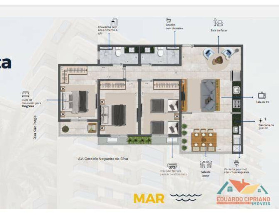 Imagem Apartamento com 2 Quartos à Venda, 60 m² em Porto Novo - Caraguatatuba