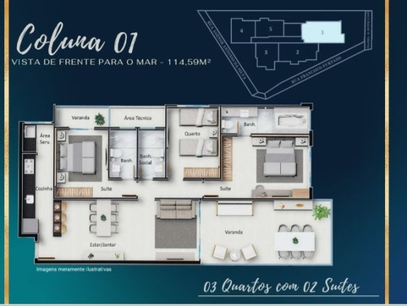 Imagem Apartamento com 3 Quartos à Venda, 130 m² em Muquiçaba - Guarapari Imagem Apartamento com 3 Quartos à Venda, 130 m² em Muquiçaba - Guarapari